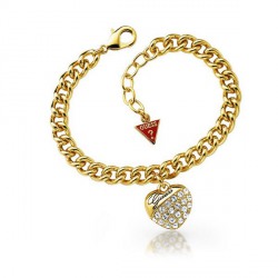 Bracelet Guess UBB70206, avec pendentif coeur doré
