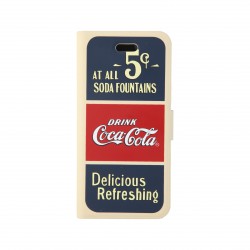 Coque étui Coca-Cola Old 5cents pour iPhone 4 / 4S, coloris bleu / rouge / beige (modèle bloc notes)