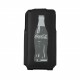 Coque étui Coca-Cola Grey Bottle pour iPhone 4 / 4S avec logo et bouteilles gris, coloris noir (ouverture verticale)