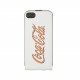 Coque étui Coca-Cola Golden Beauty pour iPhone 5 / 5S, coloris blanc avec impression et logo (ouverture verticale)