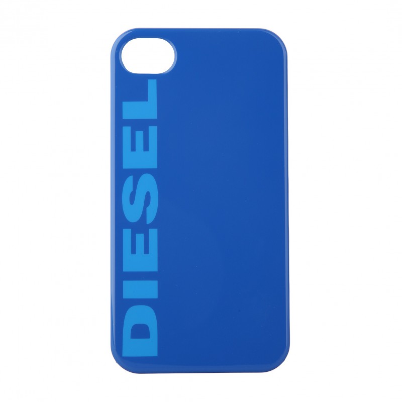 Coque étui Diesel pour iPhone 4 / 4S, impression IML, coloris bleu avec logo Diesel bleu turquoise