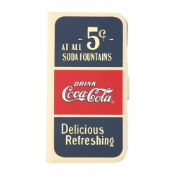 Coque étui Coca-Cola Old 5cents pour Samsung Galaxy S4, coloris bleu / rouge / beige (modèle bloc notes)