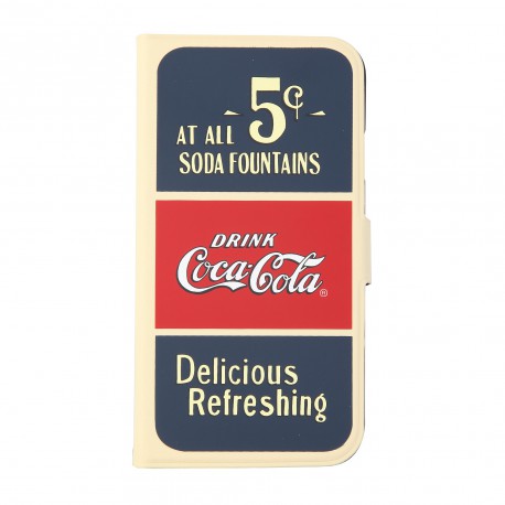 Coque étui Coca-Cola Old 5cents pour Samsung Galaxy S4, coloris bleu / rouge / beige (modèle bloc notes)
