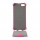 Coque étui Diesel Scissor Flip Case pour iPhone 5 / 5S, coloris rose avec double logos dos et avant (ouverture verticale)