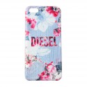 Coque étui Diesel Pluton Flowers pour iPhone 5C, impression IML, modèle florale, tons bleu / blanc / rosé